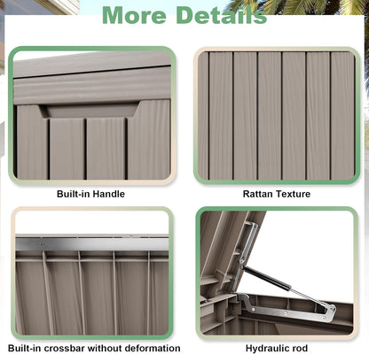 DRATO 80 Gallon Large Deck Box, Outdoor Storage Box for Patio Furniture, Patio Cushions, Gardening