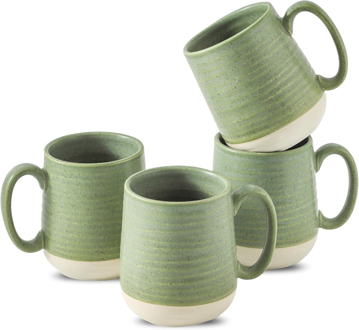Hasense Porcelain Coffee Mugs Set of 4, 15 Oz Large Coffee Cups, Latte Cup with Handle, Tea Mugs