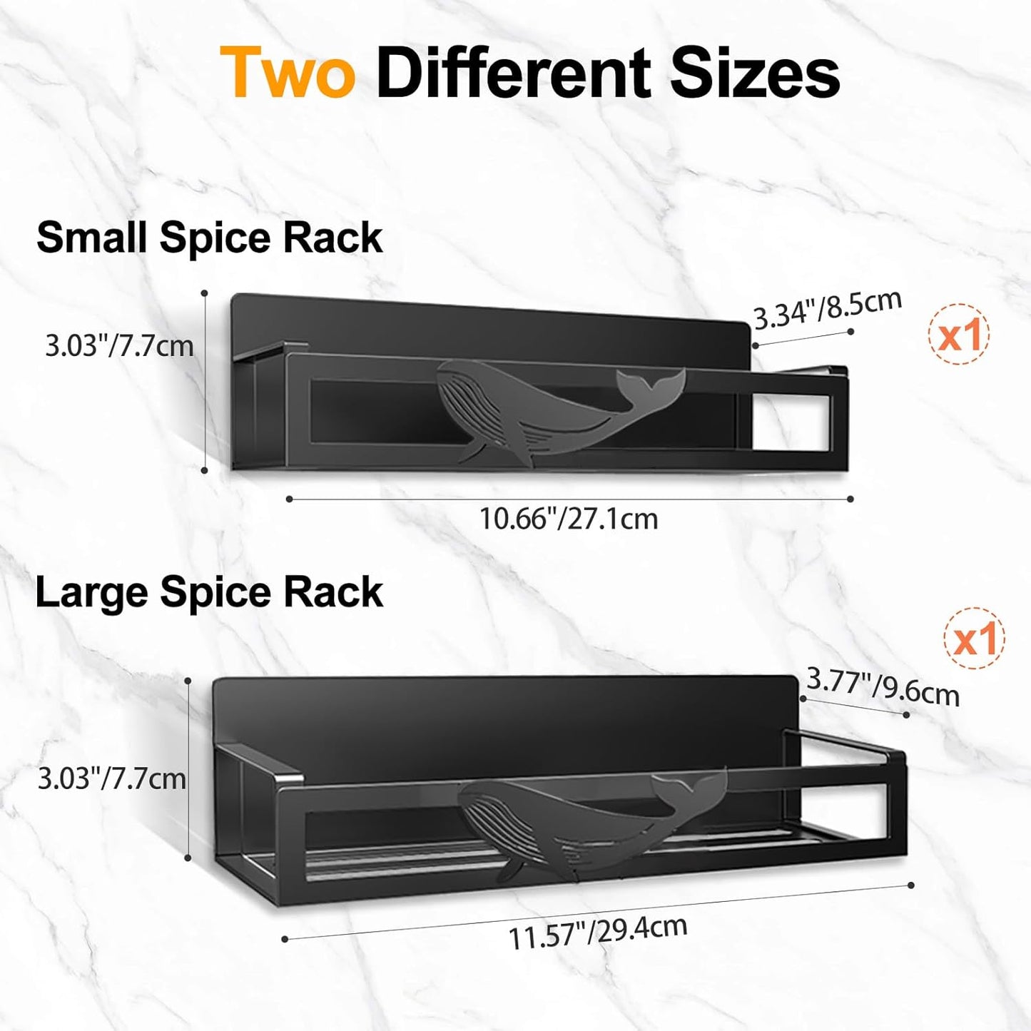 Magnetic Spice Rack for Refrigerator, 2-Pack Metal Spice Organizer for Kitchen Storage