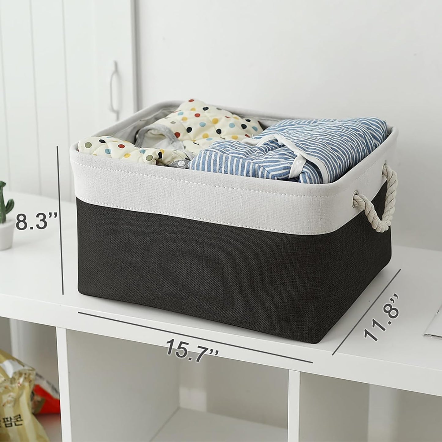 TheWarmHome Storage Basket for Organizing - Large 3 Pack 15.7x11.8x8.3 inch Collapsible Storage Bin