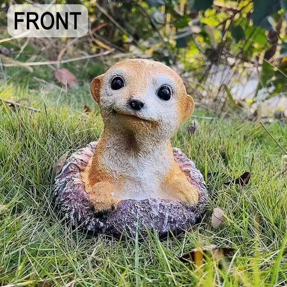 Meerkat Statue - Charming Meerkat Garden Animal Statue: Lifelike Decor Accent for Your Yard or