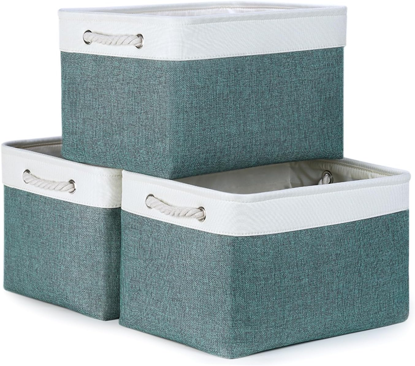 Bidtakay Fabric Storage Baskets for Shelves 3 Pack Large Storage Bins for Organizing Linen