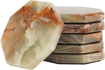 Radicaln Marble Coasters Star 3.5" Inches Green Onyx Handmade Marble Drink Coasters for Home and
