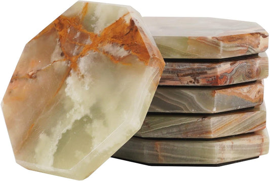 Radicaln Marble Coasters Star 3.5" Inches Green Onyx Handmade Marble Drink Coasters for Home and