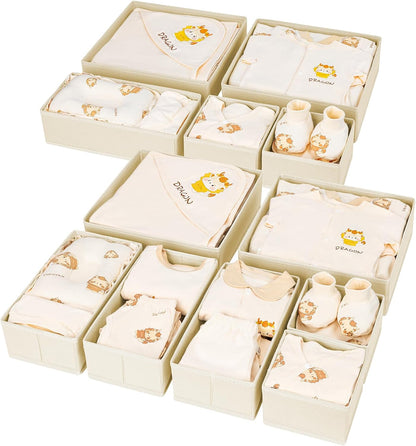 DIMJ Drawer Organizer Clothes 12 Pack - Foldable Baby Organizers and Storage & Dresser Organizer