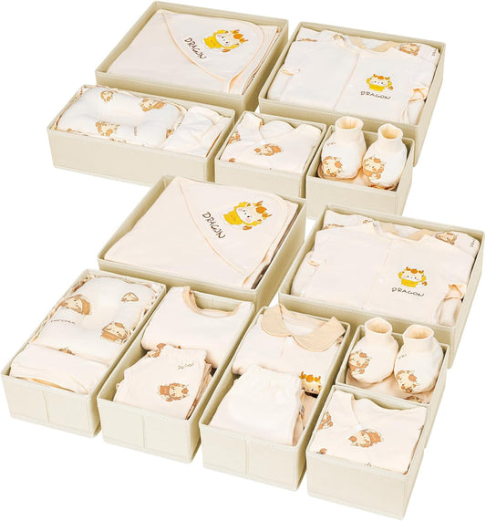 DIMJ Drawer Organizer Clothes 12 Pack - Foldable Baby Organizers and Storage & Dresser Organizer