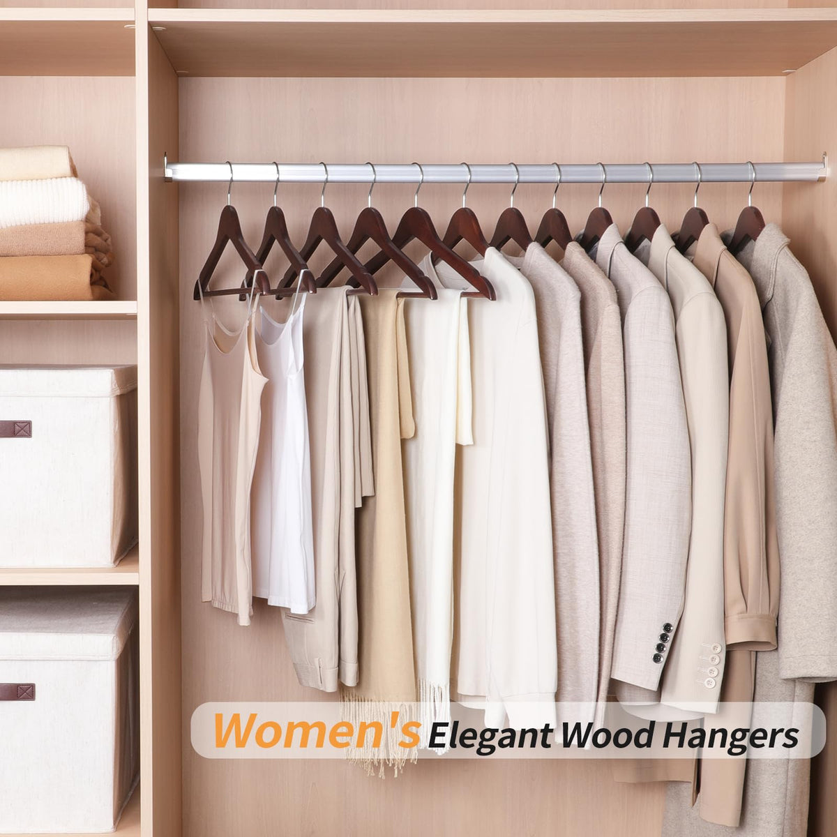 Amazon Basics Wood Suit Clothes Hangers for Closet Organizer, Cherry, 30-Pack