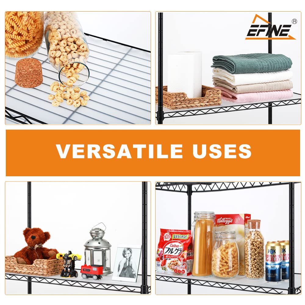 Catalina Creations EFINE 5-Shelf Shelving Unit with Shelf Liners Set of 5, Adjustable Storage Rack