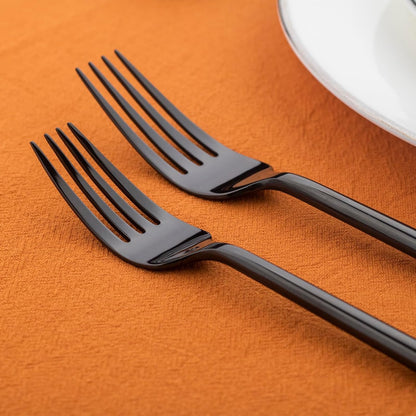 Alata Potter Black 20-Piece Forged Silverware Set with Utensil-Serving Set, Service for 4
