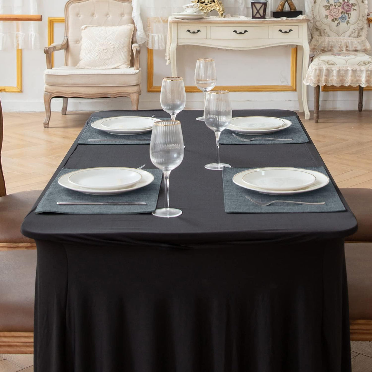 Cloth Placemats Set of 8, Linen Type Fabric Placemats Machine Washable Heat Resistant Placemats