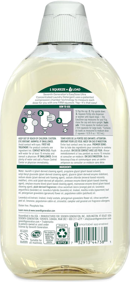Seventh Generation EasyDose Laundry Detergent Fresh Lavender Ultra Concentrated Washing Detergent