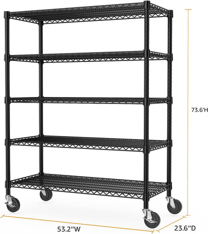 Garage Shelving 5 Tier Industrial Metal Shelving Units for Commercial, Basement, Pantry, Warehouse