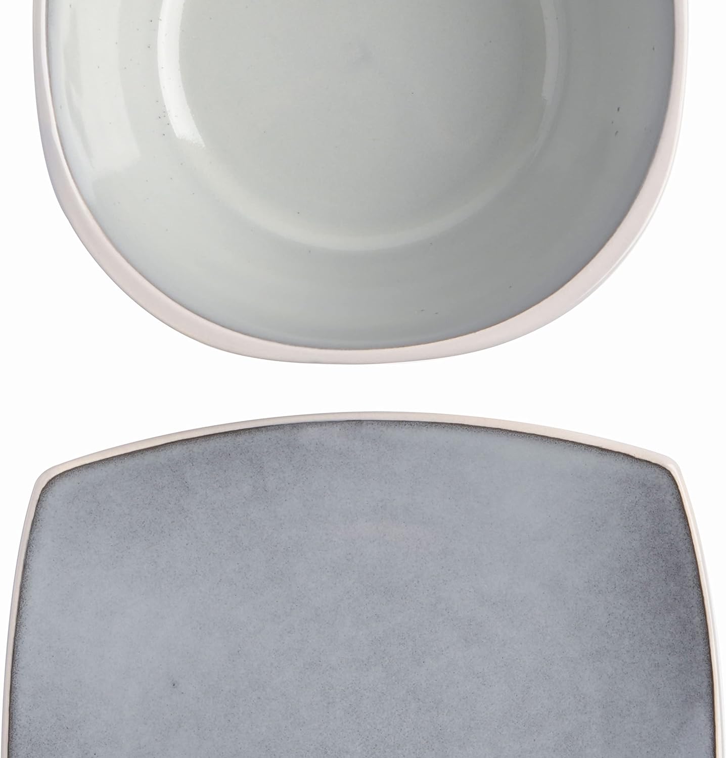 Gibson Elite Soho Lounge Square Reactive Glaze Stoneware Dinnerware Set, Service for 4 (16pc)