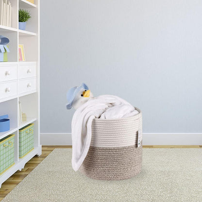 Woven Cotton Rope Plant Basket for 11 inch Flower Pot Floor Indoor Planters,Decorative Small Basket