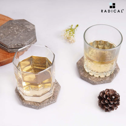 Radicaln Marble Coasters Star 3.5" Inches Oceanic Handmade Elegant Coaster Set of 6 for Drinks