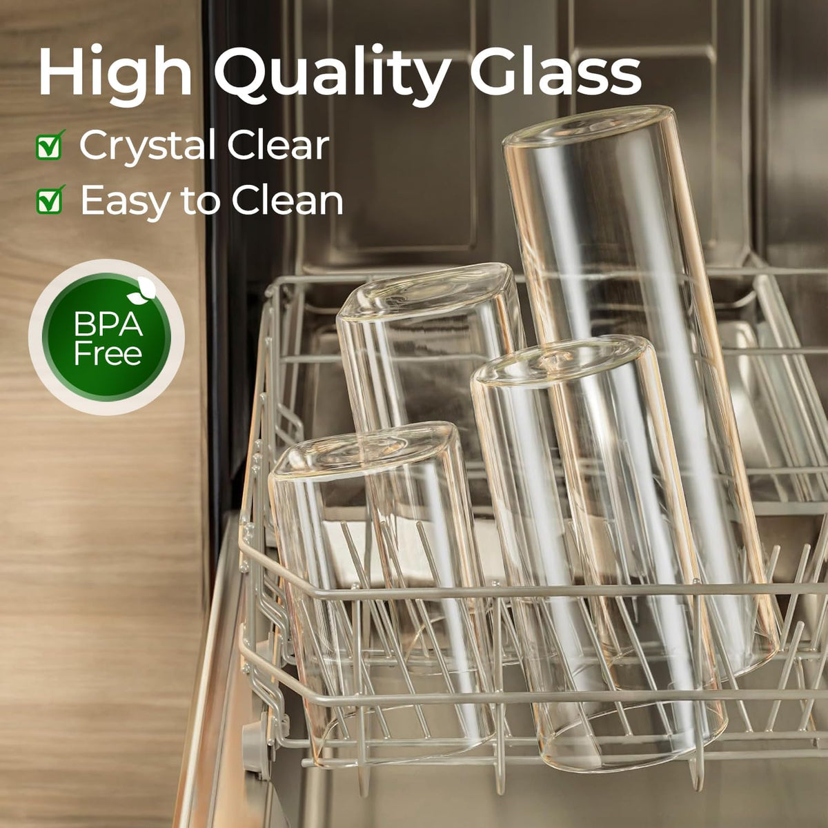 ComSaf 1.7 Qt Glass Storage Containers with Lids, Glass Jars with Lids, Clear Food Storage Jar