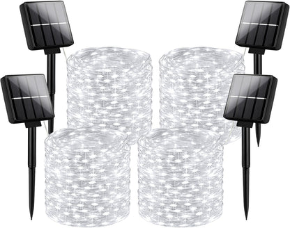 Brightever Solar Outdoor LED String Lights 288Ft Waterproof, 4-Pack Each 72FT 200 LED Solar Powered