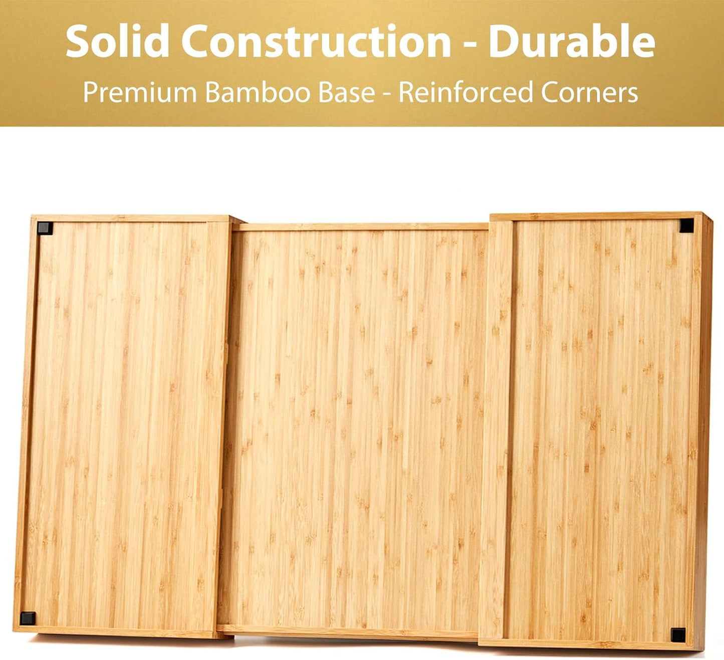 Umilife Extra Large Expandable Kitchen Drawer Organizer for Utensil and Junk, 19" Deep for Big