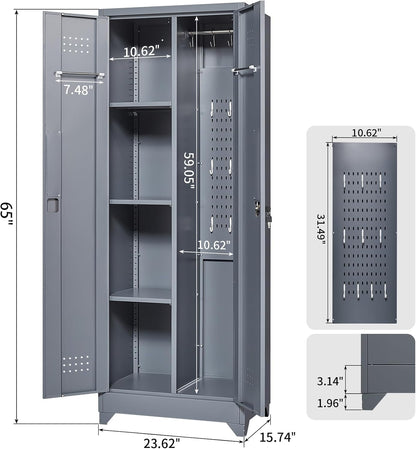 Storage Cabinet,Metal Locking Cabinets with Doors and Shelves,Functional Garage Storage Cabinet for