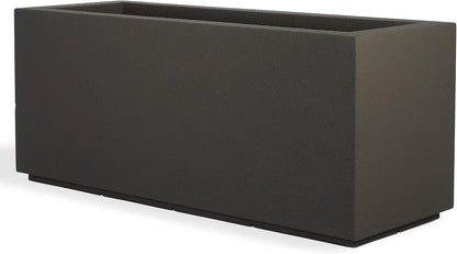PolyStone Milan Tall Modern Outdoor/Indoor Rectangular Trough Planter, 46" L X 17" W X 19" H