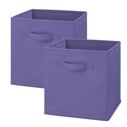 Whitmor Fabric Storage Cubes 2 Pack, Very Peri Closet Organizer Bins with Handles, 10.5 x 10.5 x 11