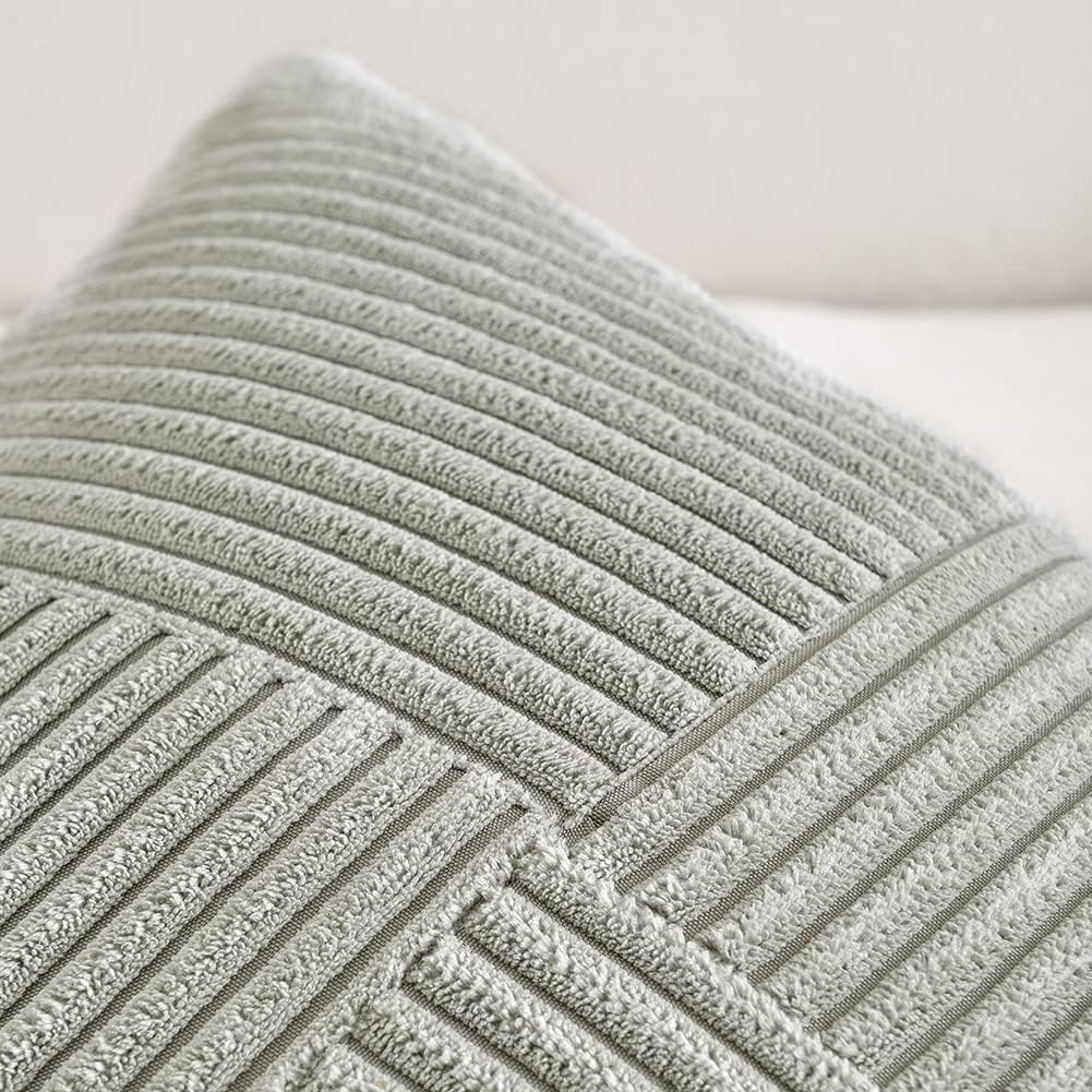 Fancy Homi 2 Packs Grey Decorative Throw Pillow Covers 20x20 Inch for Living Room Couch Bed Sofa