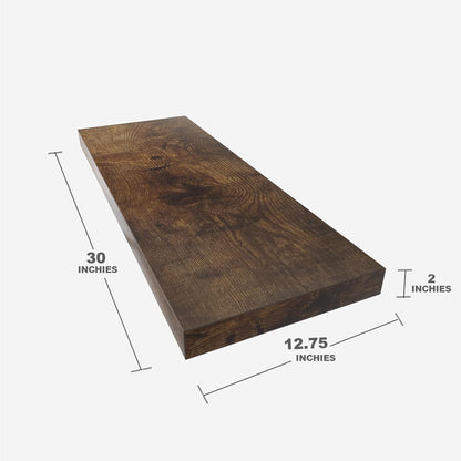 Floating Shelf, Set of 2 Wall Shelf, 30 in W x 12.75 in D x 2 in H Wooden Floating Wall Shelf with