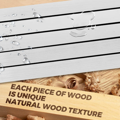 24"x6.8"x1.6" Slanted Floating Wall Shelves 2-Pack - Rustic White Finish, Heavy-Duty Solid Wood