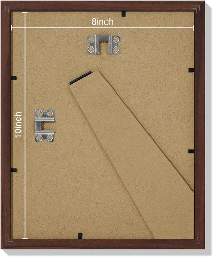 Vittanly 8x10 Picture Frames Set of 9, Shatter Resistant Plexiglass, Display 5x7 Pictures with Mat