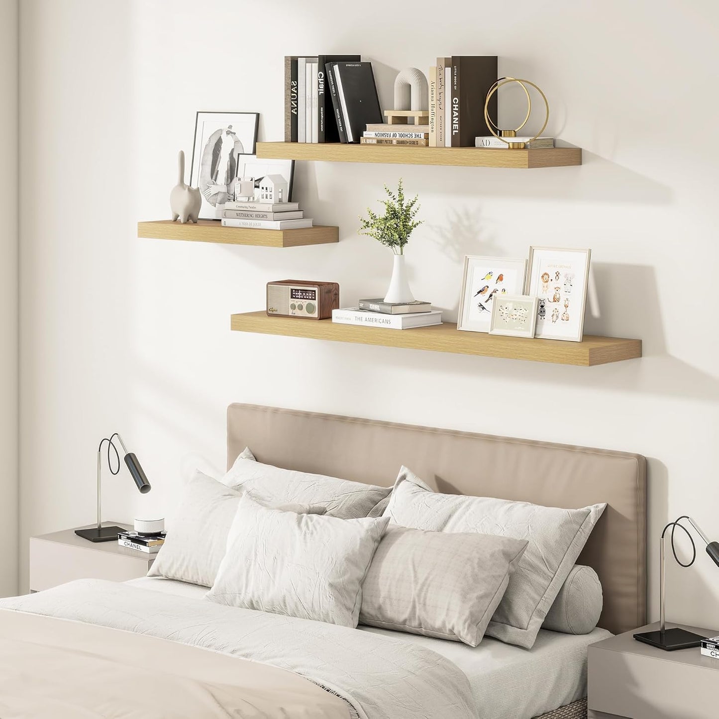 12 Inch Deep Floating Shelves 55 inch Long, 55 x 12 Wide Wall Shelves with Invisible Brackets