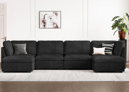 Belffin Modular Sectional Sofa with Storage Ottoman, Oversized Cloud Couch Sectional with Extra