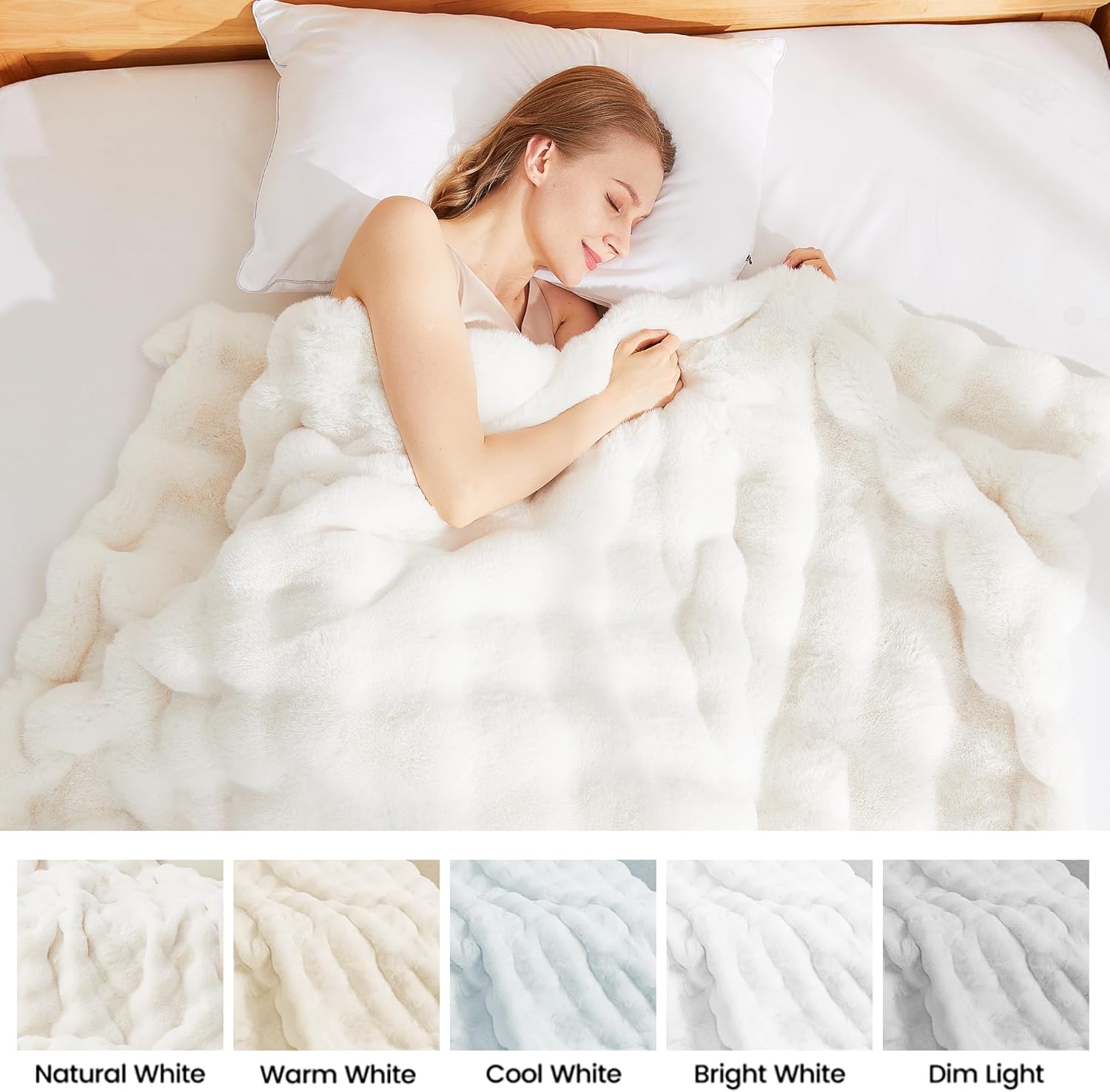 Latepis Luxury King Faux Fur Throw Blanket Fuzzy for Bed Soft Thick Blankets for Sofa Cute Plush