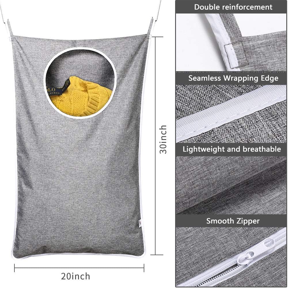 KEEPJOY Saves Space Door-Hanging Laundry Bag,Door Hanging Laundry Hamper with 2 Different Types of