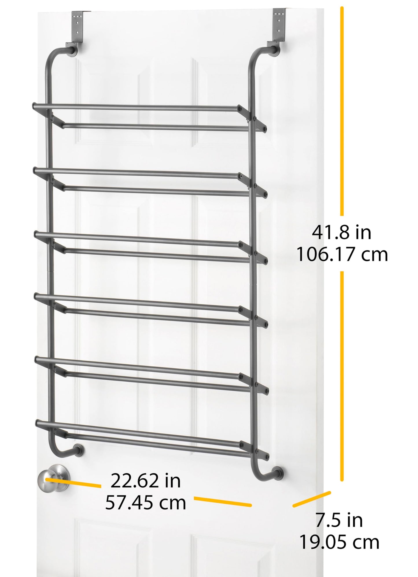 Whitmor 18 Pair Over The Door Shoe Organizer, 6 Tier Heavy Duty Metal Shoe Organizer for Closet