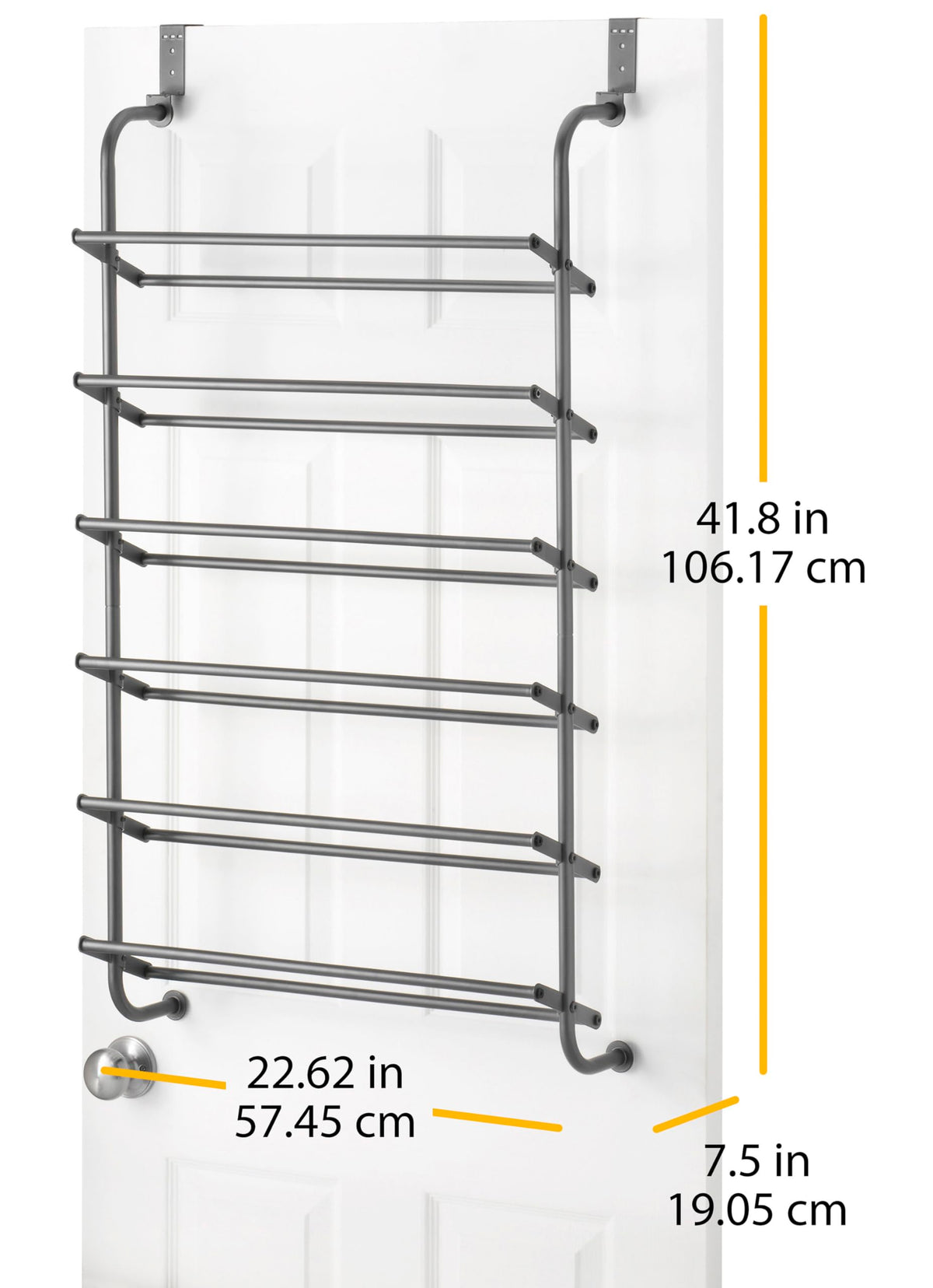 Whitmor 18 Pair Over The Door Shoe Organizer, 6 Tier Heavy Duty Metal Shoe Organizer for Closet