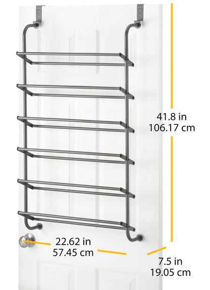 Whitmor 18 Pair Over The Door Shoe Organizer, 6 Tier Heavy Duty Metal Shoe Organizer for Closet