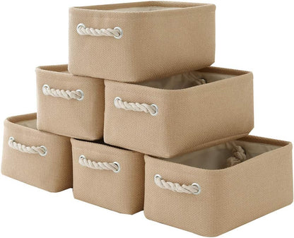 TheWarmHome Storage Basket for Organizing - Small 6 Pack 11.8x7.8x5.2 inch Fabric Storage Cubes