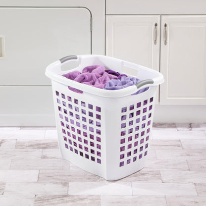 Sterilite Ultra™ Easy Carry Plastic Open Laundry Hamper, White, 4 Pack