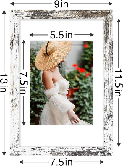 Vittanly 8x12 Picture Frames Set of 9, Shatter Resistant Plexiglass, Display 6x8 Pictures with Mat
