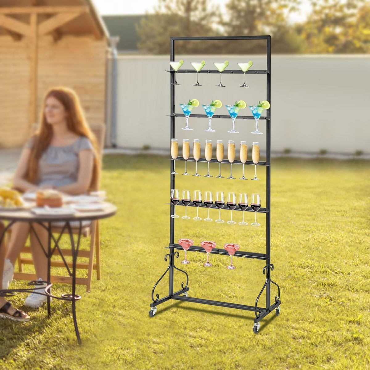 40 Slots Champagne Holder Stand for Party, Wine Glass Display Wall Holder, Stable Wine Glass