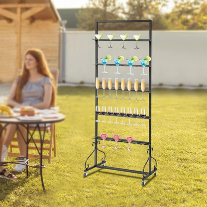 40 Slots Champagne Holder Stand for Party, Wine Glass Display Wall Holder, Stable Wine Glass