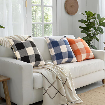decorUhome Buffalo Plaid Check Throw Pillow Covers 20x20 Set of 2, Outdoor Decorative Farmhouse