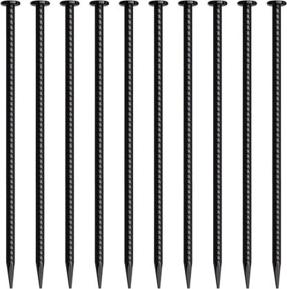 16 Inch Rebar Stakes 10 Pack Heavy Duty Ground Anchors 1/2 Inch Diameter Galvanized Steel Asphalt