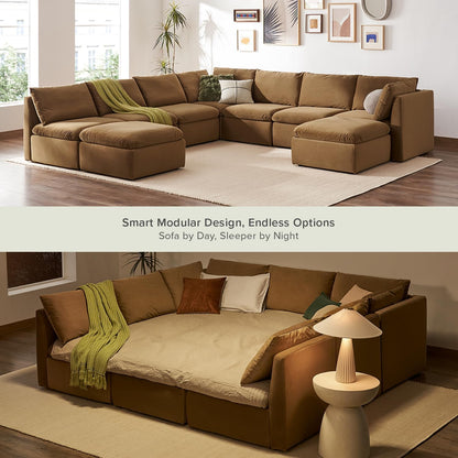 mopio Oversized Modular Sectional Sofa with Fully Removable Covers and Storage, Convertible U