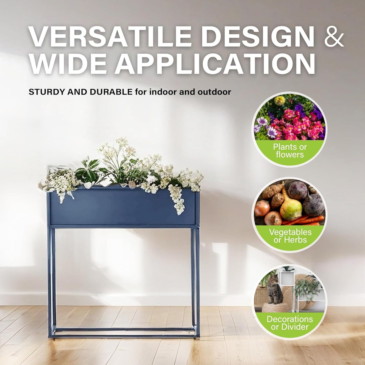 Cocoyard Elevated Planter Box - 28 Inch Durable Raised Garden Bed for Herbs and Flowers - Stylish