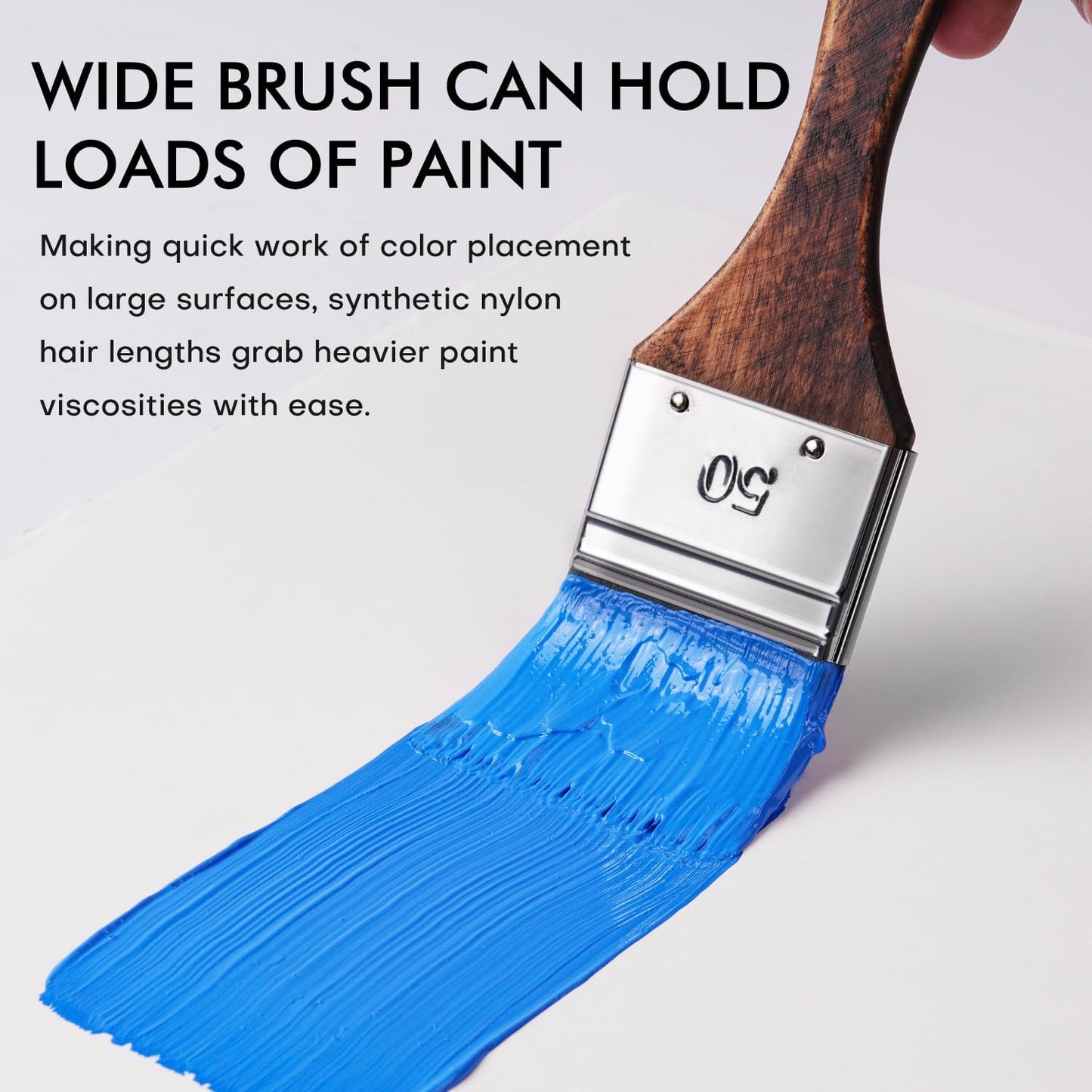 25pcs Paint Brush Set, Fuumuui Acrylic Paint Brushes, Professional Artist Series with Wide Flat