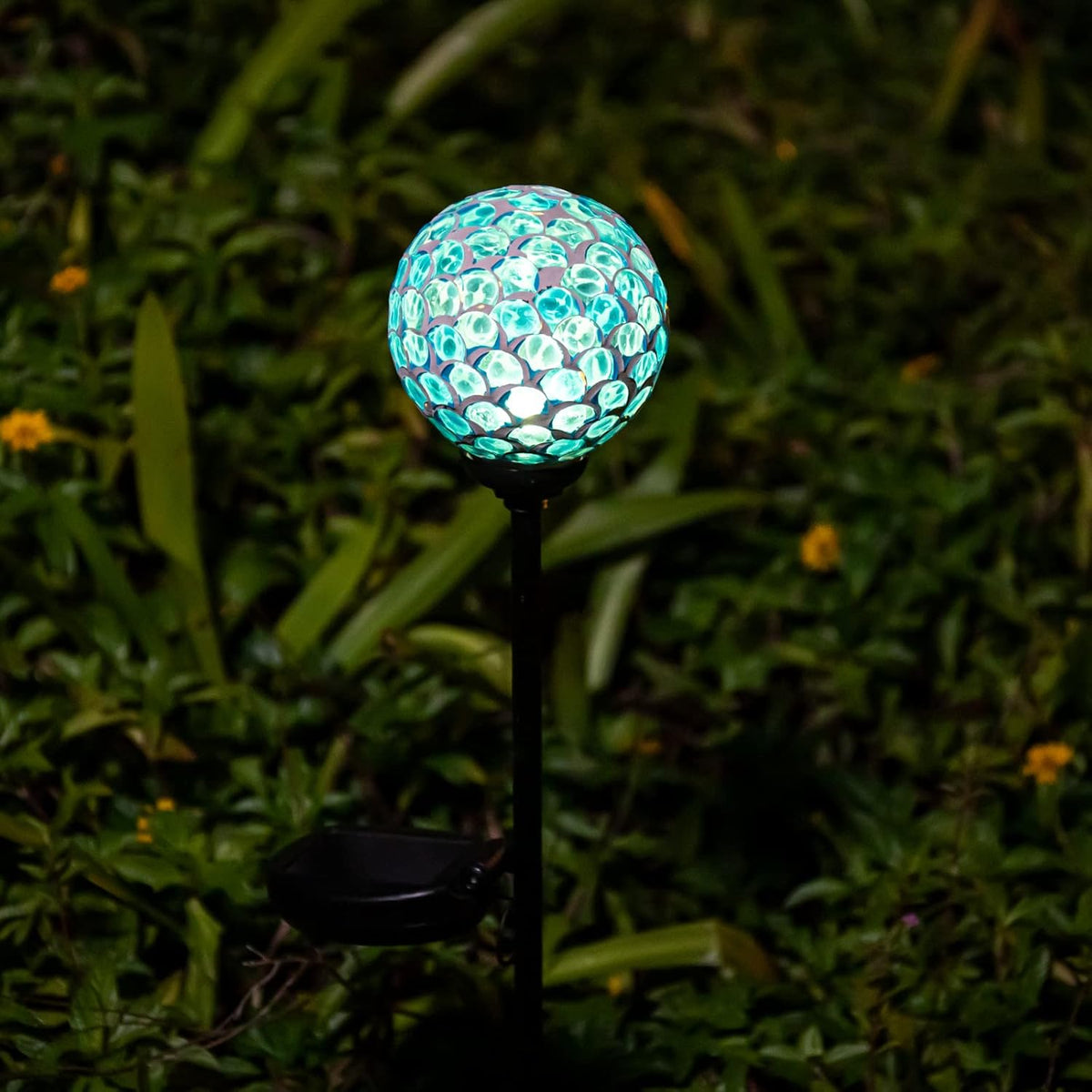 VCUTEKA Solar Lights - Outdoor Garden Decor Mosaic Solar Pathway Light Waterpoof LED Stake Light