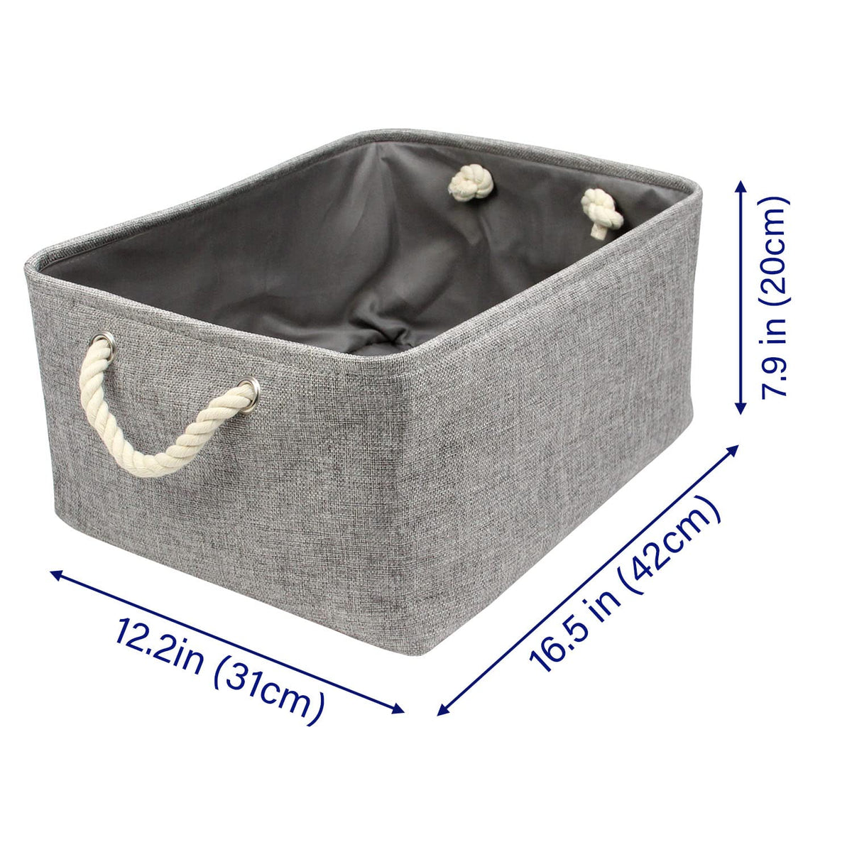 Casaphoria Storage Basket Fabric Basket with Rope Handles,Storage Containers for Bedroom Decor Book