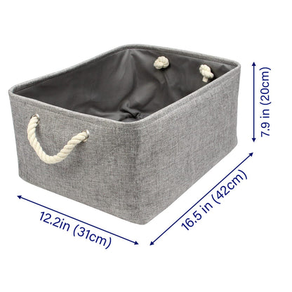 Casaphoria Storage Basket Fabric Basket with Rope Handles,Storage Containers for Bedroom Decor Book