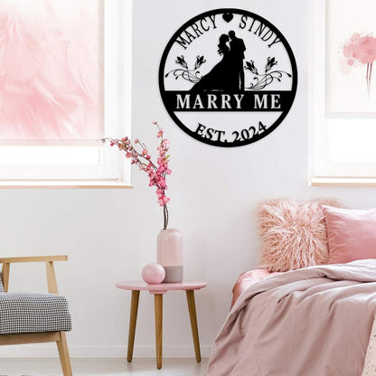 Personalized Wedding Gifts | Custom Metal Signs| Couples Gift for Her | Wedding Date Sign |